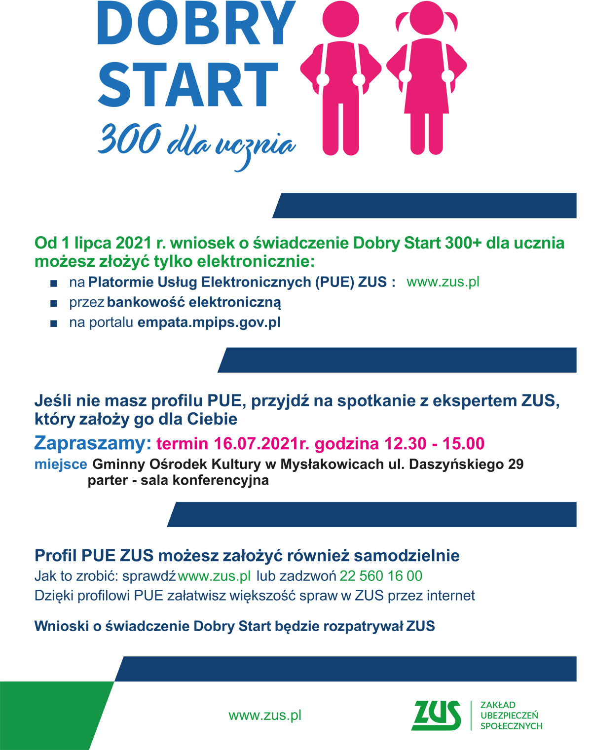 ZUS plakat dobry start